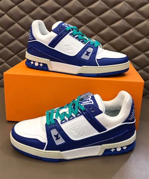 louis vuitton sneakers heren blauw|louis vuitton lv trainer.